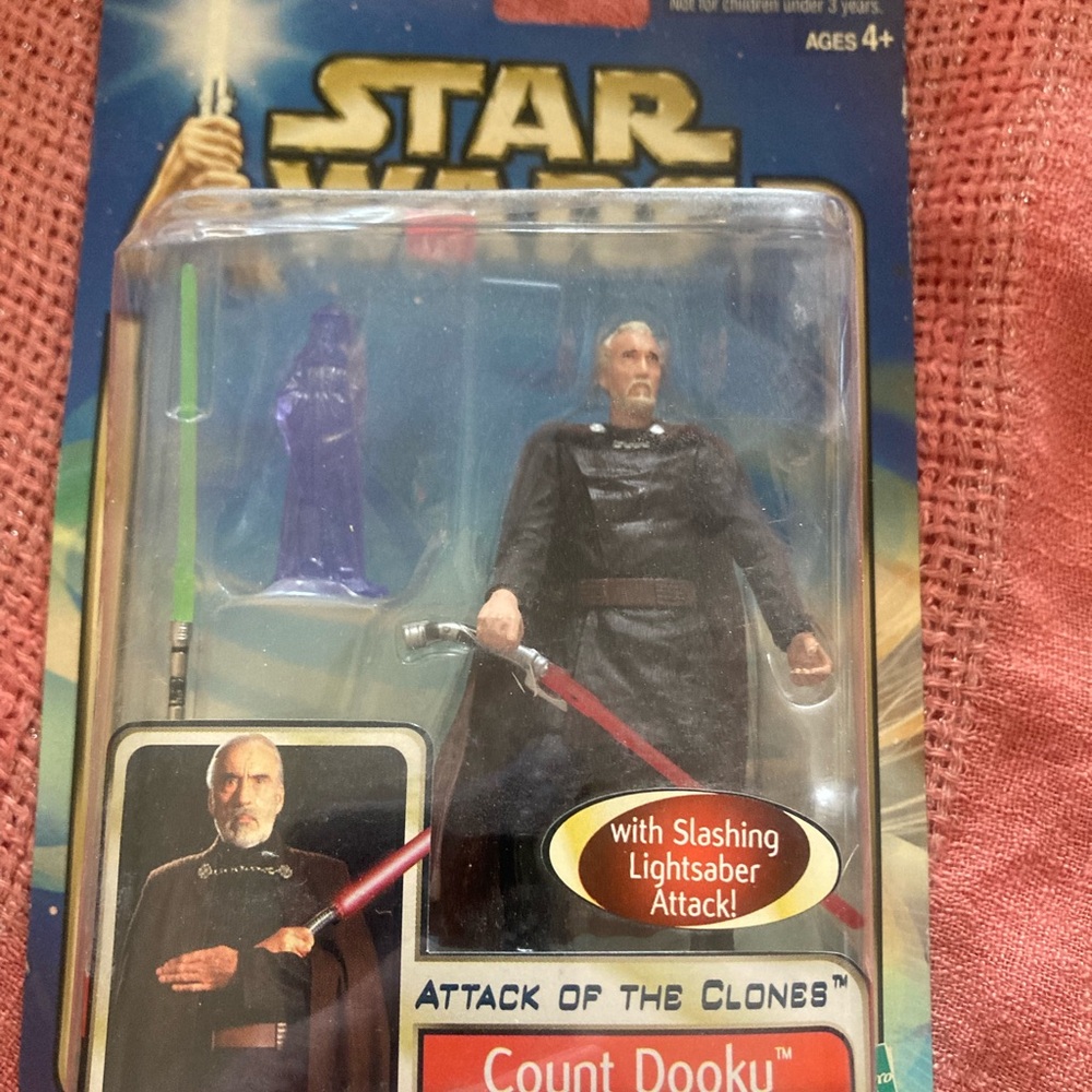 Star Wars Count Dooku Figure with Red Lightsaber and Black Robe